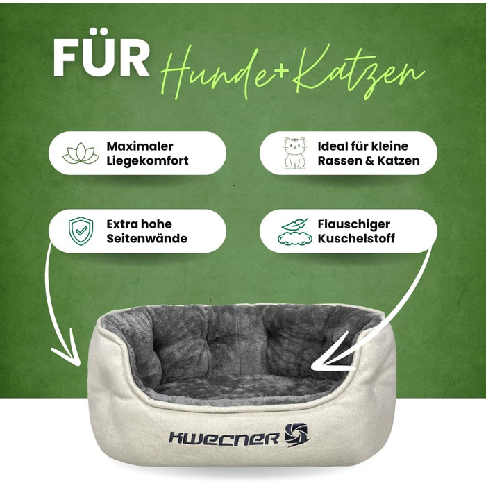 М'яке ліжко для собак та котів - зручне гніздище з антиковзною основою (сірий, кремовий білий)