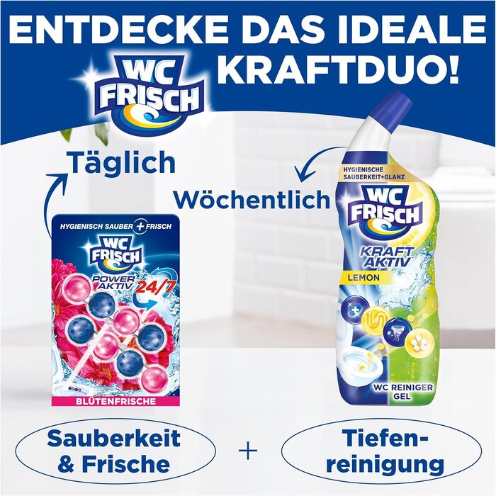 Освіжувач для унітаза WC Frisch Kraft Aktiv Duftspüler Blütenfrische, підвісний блок для туалету (10 шт)
