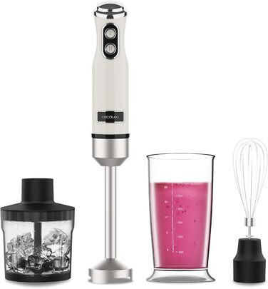 Блендер Cecotec Stabmixer Power RetroBeige 1200MAX Cream&Crush: 1200 Вт, CrossBlades, 2 швидкості, комплект аксесуарів, захист від бризок