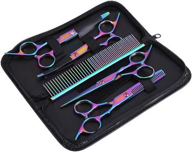 Набір для грумінгу домашніх тварин Oumefar: 5 штук, нержавіюча сталь, ножиці для собак та котів, інструменти для стрижки та вирівнювання шерсті