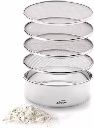 LACOR 4 Interchangeable Mesh Sieves 25 cm, 25x25x5 cm, Silver