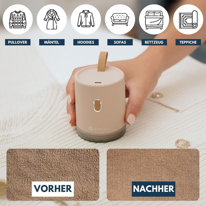 Електричний видалення ворсу з одягу - компактний та портативний пристрій для видалення ворсу з тканини, USB-зарядка, подвійний захист, рожевий (Kyoto-rosa)