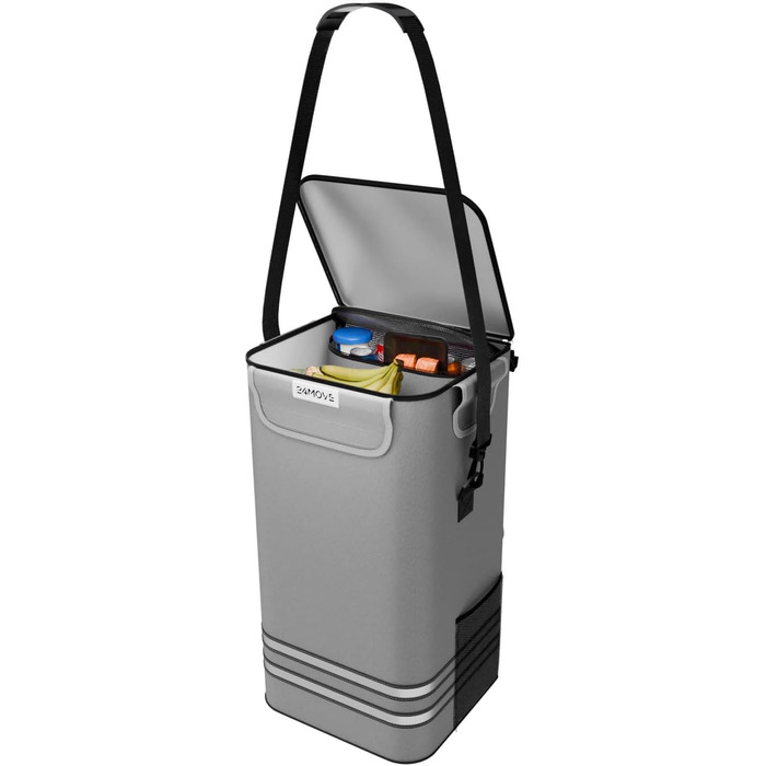 Тролей для покупок 24MOVE® Vehlo: складаний, 55л, з відділенням для охолодження, 3в1 (сумка, візок, сак-воза), до 30кг, сірий