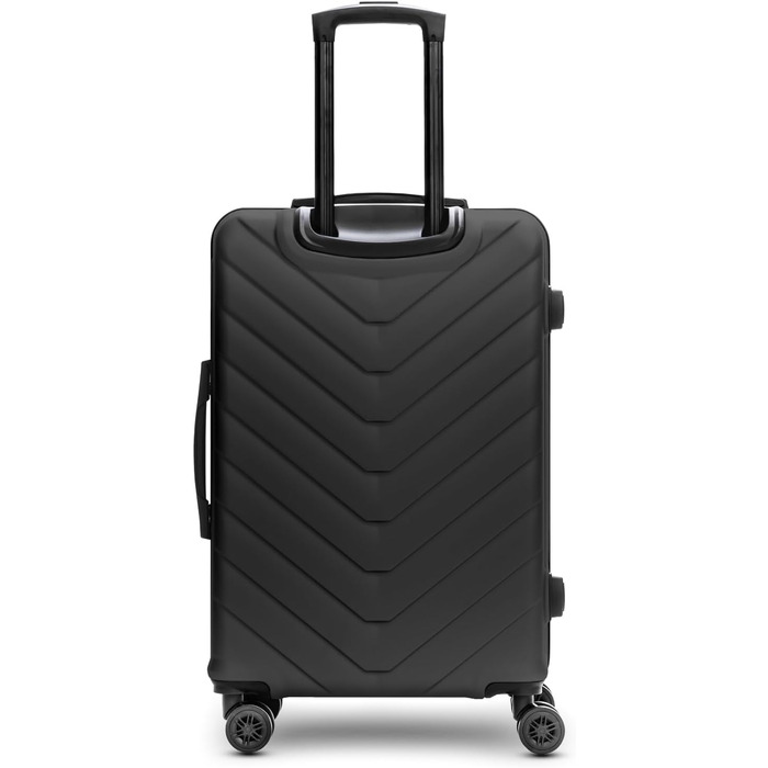 Набір валіз REDOLZ 3 шт. | Легкі дорожні валізи з ABS | Чоловічі/Жіночі | 4 колеса & TSA-замок (Essentials 07) (Чорний, валіза M (67 см))
