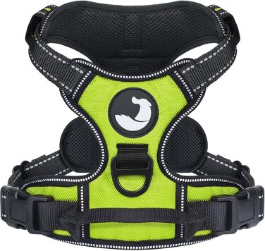 Нашийник для собак Joytale середнього розміру, світловідбиваючий, дихаючий, регульований, з ручкою для тренувань, M (1 шт., зелений)