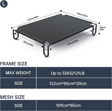 Кілимок для собак KORIMEFA до 55 кг, Outdoor, миючий, 122 x 85 x 20 см, з антиковзкими ніжками, L 45 x B 25 x H 11 см