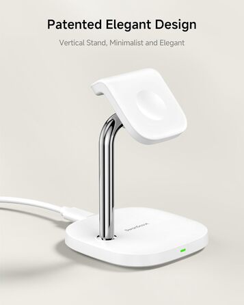 Зарядний пристрій для Apple Watch SwanScout 505A (Чорний): Підтримка всіх моделей (Ultra 3, SE 3, 11, 10, 9, 8, 7, 6, 5, 4, 3, 2, SE 2), Бездротова зарядка 5W, Регульований кут