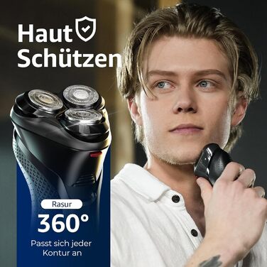 Електричний чоловічий гоління FitSan Rotationsrasierer - IPX7, з тримером, LED-дисплей