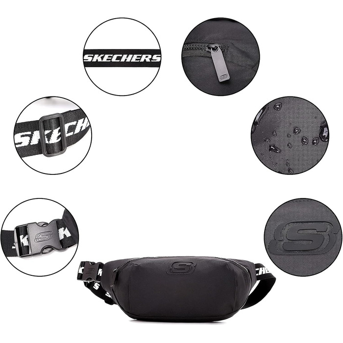 Сумка на пояс Skechers Nevada S1111-06, чорна, універсальний розмір (жіноча/чоловіча)