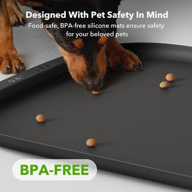 PETLIBRO Килимок для годування собак і котів, силіконовий, з бортиками, захист від розливу, 55,9 x 22 x 16,5 см