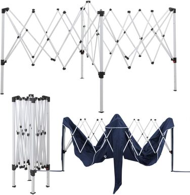 Foldable Gazebo 3x3m including bag | water-resistant, UV 50+ protection | Pop-up tent, foldable gazebo, garden tent, party tent, Capri | Click system metal frame (Blue)