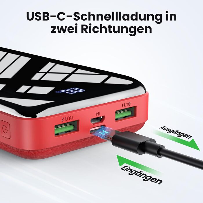 Power Bank Bextoo 27000mAh 22.5W PD Червоний - Зовнішній акумулятор для телефону