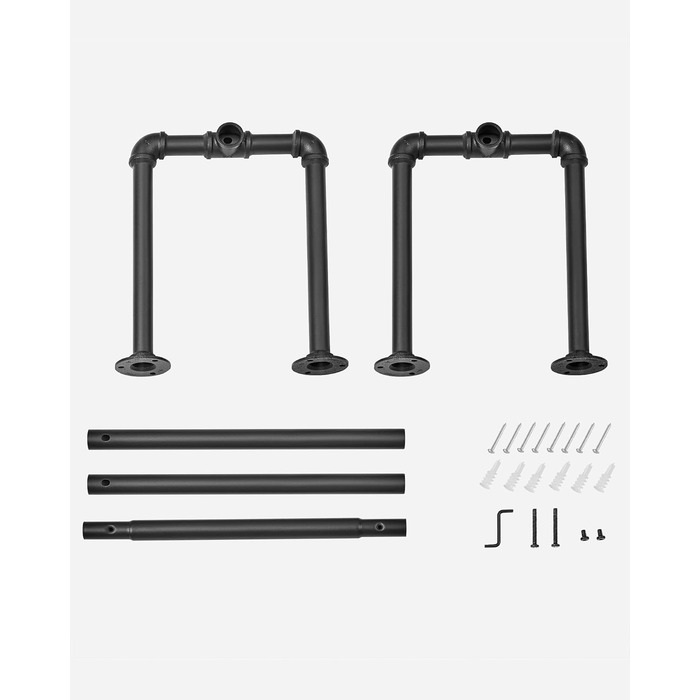 SONGMICS Wall-Mounted Clothes Rack, Industrial Design Clothes Bar, Set of 1, Wall Mounting, Holds up to 60 kg, 30 x 11 x 9.3 cm, Easy Assembly, Black HSR64BK-0 (1)