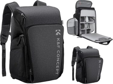 Рюкзак для фотокамери K&F Concept Alpha 25L сірий - для фотографів, з відділенням для 16-дюймового ноутбука, сумісний з дронами DJI Mavic