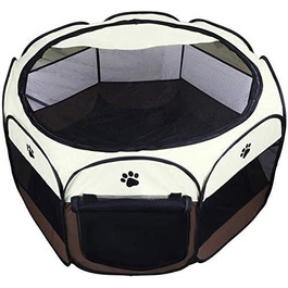 Тент-забіг для тварин Coolty, переносний вольєр для собак, котів та дрібних тварин, 91x91x58 см, коричневий