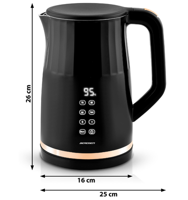 Електричний чайник Berdsen BD-706 2200Вт 1,7л, BPA Free, сенсорне керування та регулювання температури