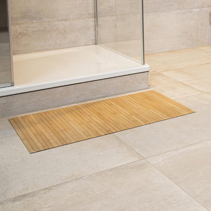 Bamboo Bath Mat Set - 3 Piece Non-Slip Bath Rugs | Natural Wood Bath Mat for Bathroom