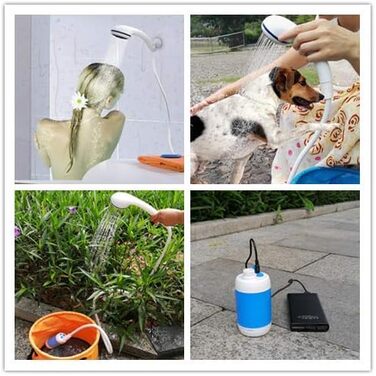Laserbeak Portable Shower Electric Shower Camping Shower with Built-in 4800mAh Batteries and Showerhead Shut-off Valve