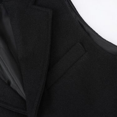 Жилет чоловічий Allthemen Revers Tweed Вовна, для костюма, формальний, Regular Fit, Retro, Business, весілля (XL, Чорний)