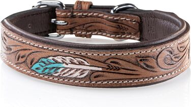 Стильний шкіряний нашийник для собак Джек Рассел, ручної роботи, з м'якою підкладкою, XL (46-58 см)