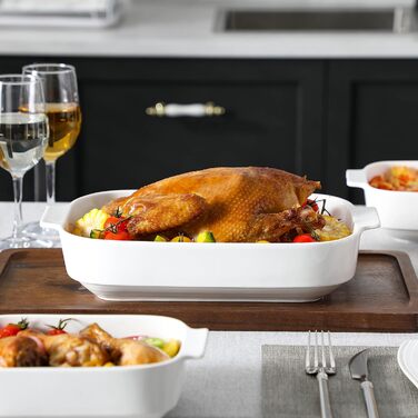 MALACASA Набір форм для запікання Bake.Bake, 3 шт. (порцеляна) - набір для випічки, каструль, тарілки, супові тарілки, білий