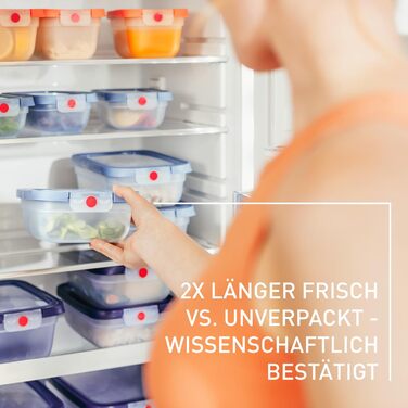 Контейнери Emsa oneClick для зберігання продуктів, набір 5 шт (0.5л, 1.2л, 2.3л), блакитні. Герметичні, для морозилки, мікрохвильовки, посудомийки. Зроблено в Німеччині.