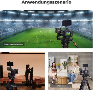 Штатив для камери K&F CONCEPT VA3+BV10: професійний відеоштатив з поворотним кріпленням, 184 см, для DSLR та відеокамер