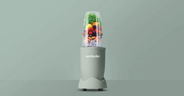 Блендер Nutribullet Pro 900, електричний міксер для смузі, подрібнювач, 900 Вт, 900 мл і 710 мл чаші, матовий нефрит, з аксесуарами