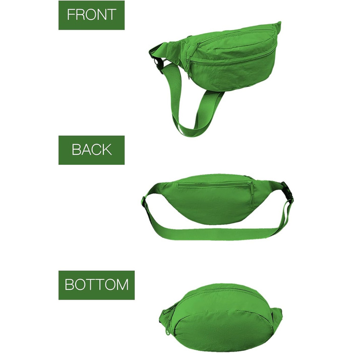 Поясна сумка чоловіча/жіноча водонепроникна для подорожей, фестивалів, спорту та прогулянок з собакою (зелена)