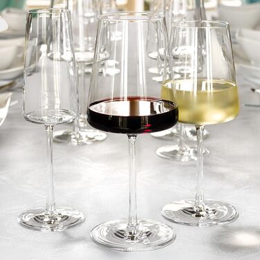 Stölzle Lausitz Red Wine Glasses Power 6-Piece Set 520ml – High-quality wine glasses for full-bodied red wines – Modern red wine glasses with a square shape for maximum flavor development – Dishwasher & shatterproof
