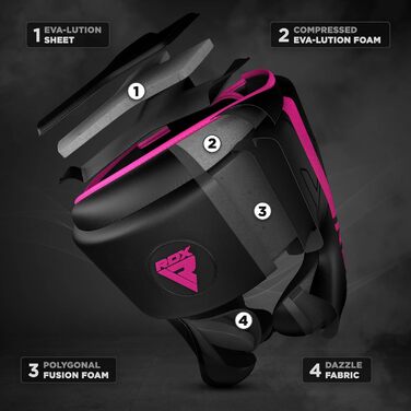 RDX Kickboxing Headgear - MMA Training, Muay Thai, Karate, Taekwondo Headguard - Maya Hide Leather - Pink, XL