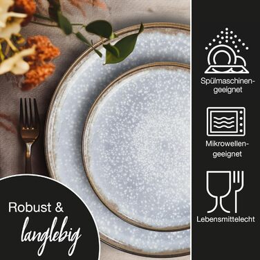 Moritz & Moritz Blossom 18-Piece Dinnerware Set - Elegant Porcelain Dinner Set for 6 - Includes Dinner Plates, Dessert Plates, and Soup Plates