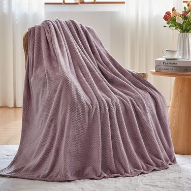 Плед NEWCOSPLAY з візерунком колосків пшениці, 130x150 см / 150x200 см, м'який, теплий, для дивана, фіолетовий