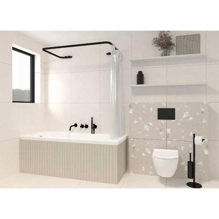 Кутовий штанга для душу Sasko 70-120 x 25 мм, білий
