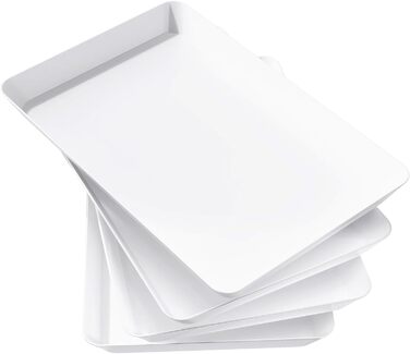 Набір сервірувальних тарілок Lifewit, 4 шт., 36.7 x 24 см, BPA-free, для буфетів, свят, пікніків, сніданків та закусок, білий