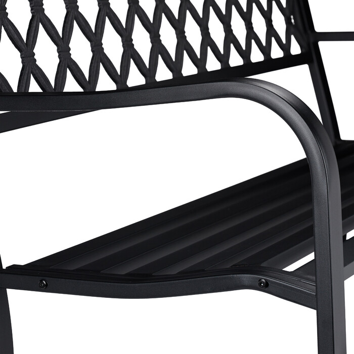 Relaxdays Metal Garden Bench with Wicker Pattern