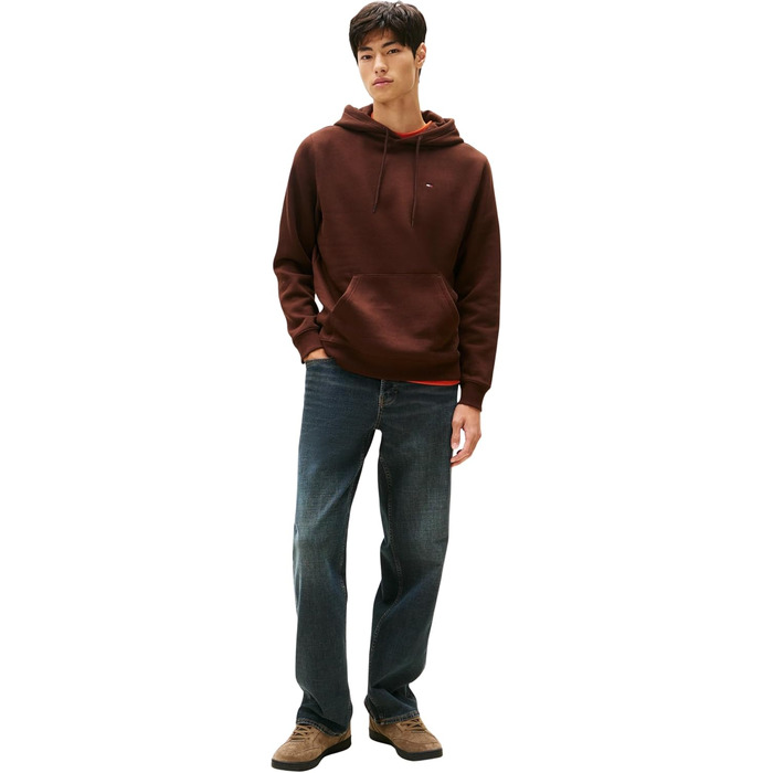 Чоловічий худі Tommy Jeans Regular Fit з капюшоном, флісовий, колір Rich Brown (XL)