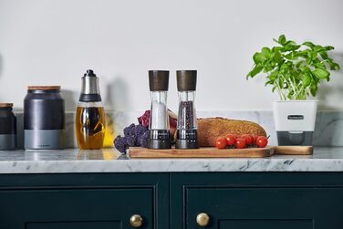 Набір для солі та перцю Cole & Mason Derwent Roségold - ручний млин з регульованою керамічною жорна, дерево/акрил, 190 мм, Precision+, подарунковий набір