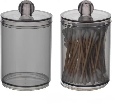 Диспенсер для ватних паличок та дисків PET, органайзер для косметики та макіяжу, чорний (BLACK-D2)