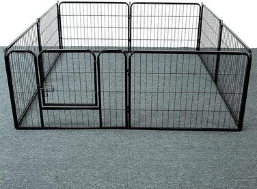 Клітка для цуценят 8-секційна, вигульне подвір'я для цуценят з захисним тентом, гнучка та складана клітка для собак, загородження для цуценят, кроликів та дрібних тварин - 80*60 см (8 шт.)
