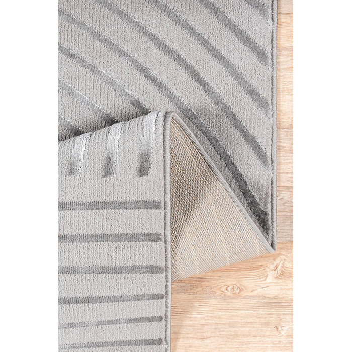 Carpet Knight Eleganter, High-Quality Living Room Rug, Soft Short Pile, 3D Effect, Shiny Design Elements, High-Low Structure, Beige Diamond Pattern, 80 x 150 cm