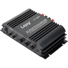 Автоусилювач DollaTek LEPY LP-168S 2.1CH Hi-Fi з сабвуфером, стерео підсилювач для авто, мотоцикла та домашньої акустики, LED-підсвітка, супер бас