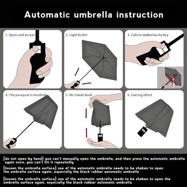 Складаний туристичний парасолька, вітростійка, автоматичне відкриття/закриття, 24 посилені ребра з фібергласу, захист від УФ-променів, легка та портативна, для дощу та сонячної погоди, білий колір