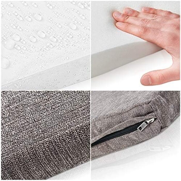 Ортопедична подушка для собак ONVAYA® з Memory Foam | Сіра | Розмір S | 112 x 74 x 5 см | Матрац для собак, лежанка, подушка