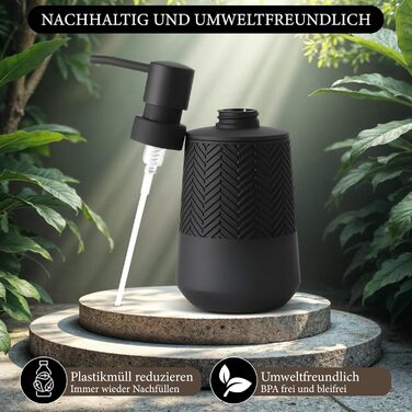 Дозатор мила та мийного засобу чорного кольору, 280 мл, для кухні