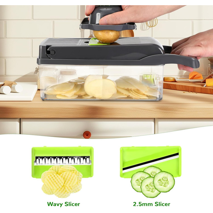 Багатофункціональний овочевий слайсер Lociban 16-в-1: слайсер для овочів, фруктів, картоплі, цибулі