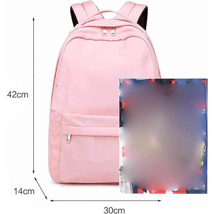 Жіночий рюкзак для школи, університету - водонепроникний рюкзак для підлітків та дівчат (рожевий, 30*14*42 см)