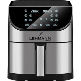Аерофритюрниця Lehmann XXL 8 л, 1800 Вт, з LED-екраном, 10 програм, температурний режим 76-200°C, таймер, для здорового приготування без олії
