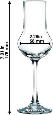 Nachtmann Grappa Glasses 109 ml, Set of 4, Vivendi, 89736, Crystal Stem Glasses, Liqueur Glasses, Dishwasher Safe
