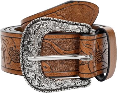 Жіночий/Чоловічий Ремінь Cowboy з Регульованою Пряжкою в Стилі Західного Дикого Заходу - для Джинсів, Штанів, Суконь. Розмір 30-39 (107 см)